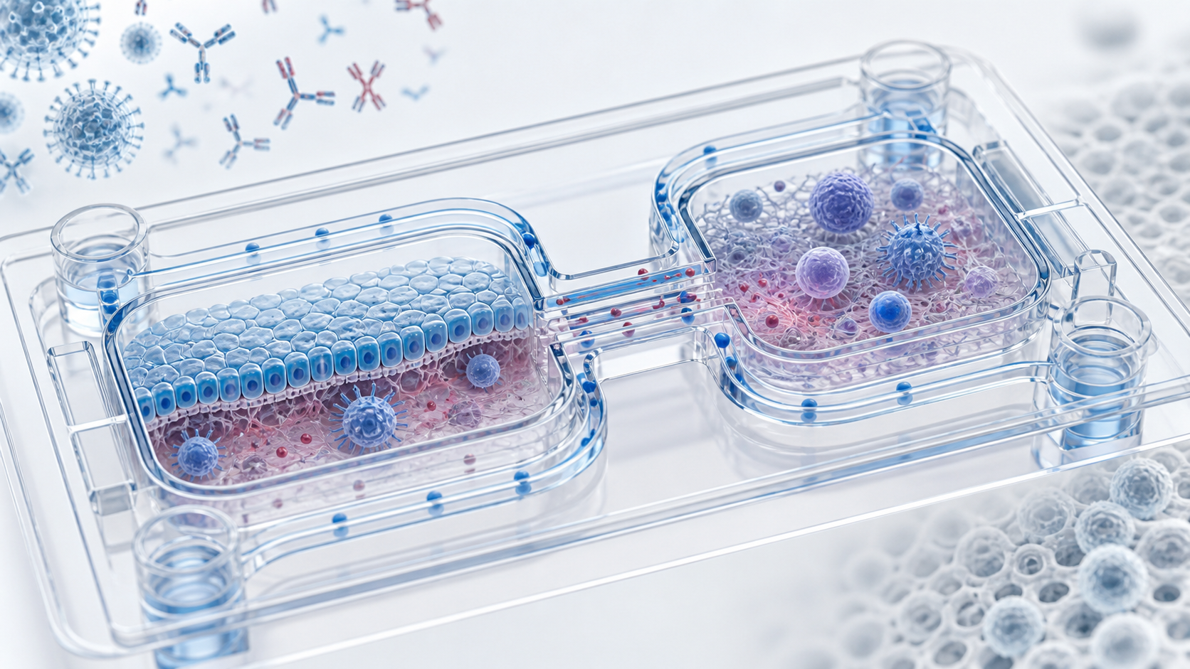 Linked microfluidic tissue chambers modeling an immune response